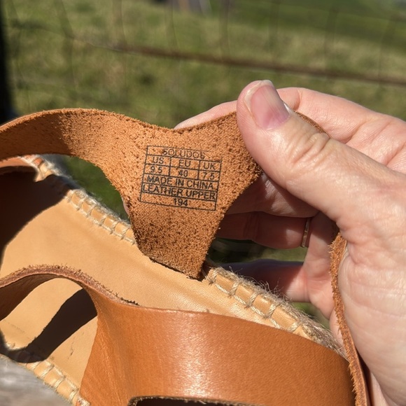 SOLUDOS Anthropologie Olympia Espadrille Flatphorm platform Sandal Tan Size 9.5 - Picture 12 of 12